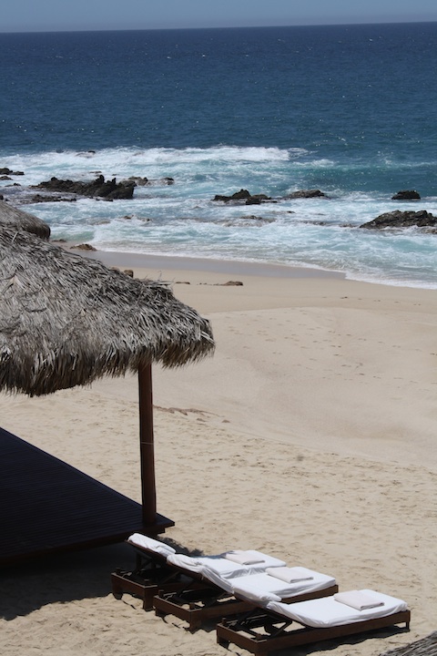Lounge chairs on the beach at the One&Only Palmilla