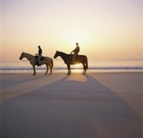 Rancho Carisuva offers sunset horseback riding on the beach.